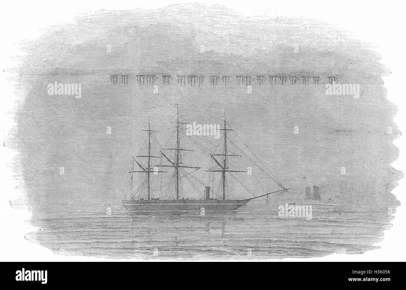 Schiffe-Mirage der englischen Flotte, Ostsee-Archer Schiff 1854. Illustrierte London News Stockfoto