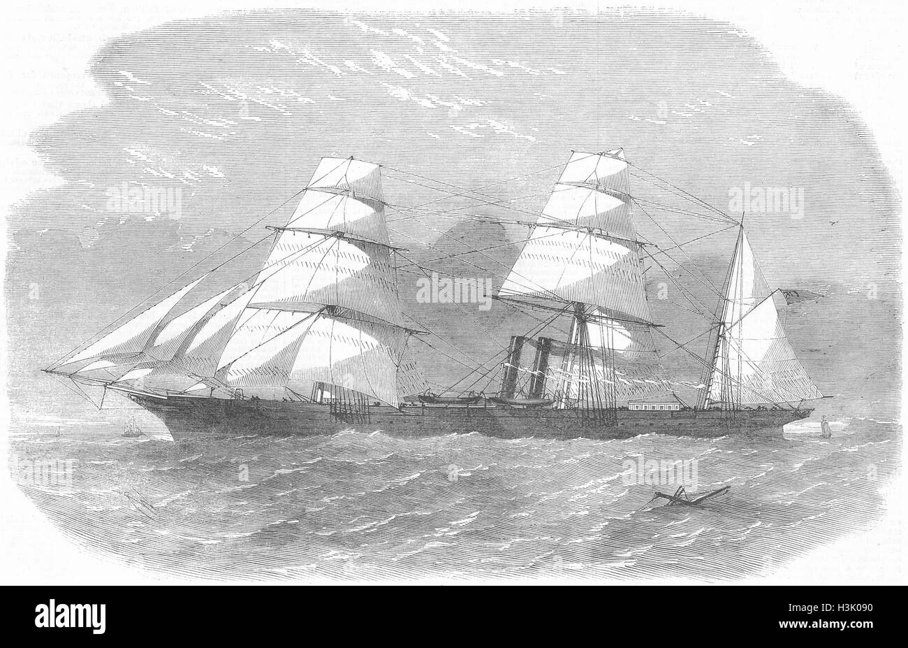 CHINA-Dampfschifffahrt Co Schiff John Bright 1863. Illustrierte London News Stockfoto