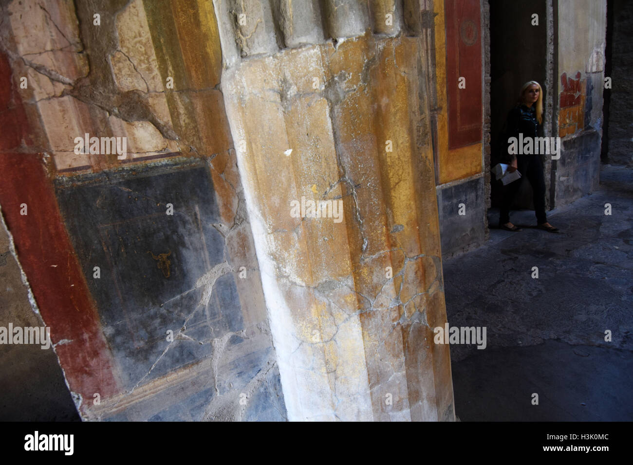 Die Fresken und die römischen Ruinen von Pompeji. Italien. Stockfoto