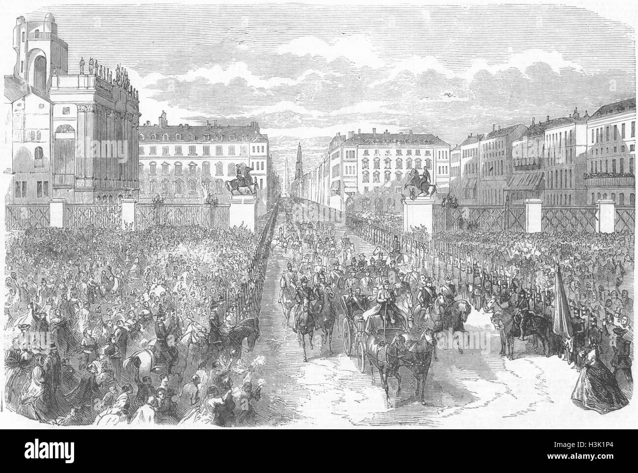 NAPOLEON Louis & Victor Emmanuel, Turin, 1869 1859. Bebilderte News of the World Stockfoto