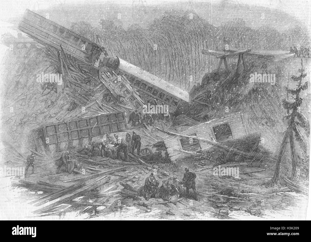 Kanada Unfall, Great Western Railway, Dundas 1859. Illustriert von Zeiten Stockfoto