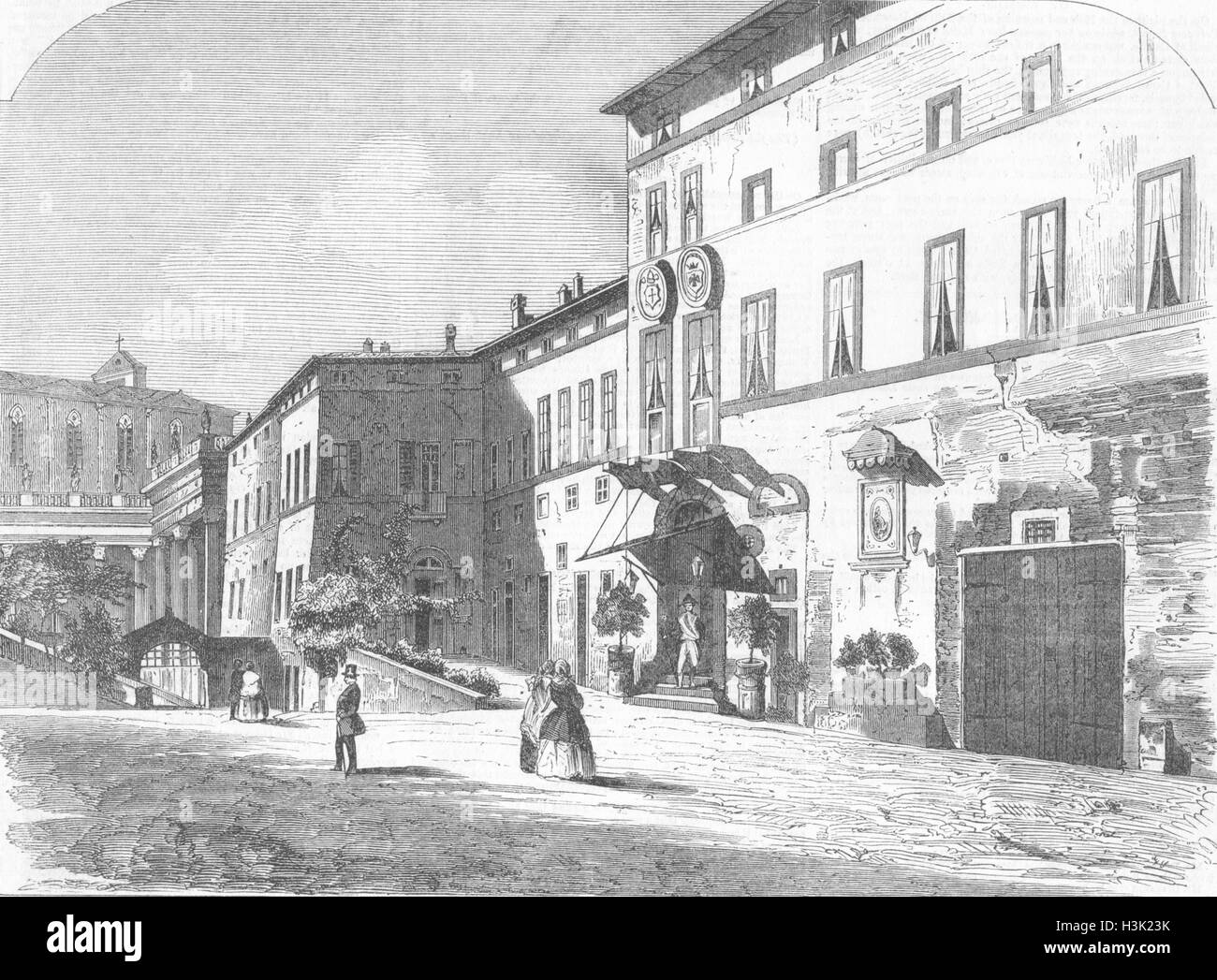 Rom-Caffarelli Palast, Haus des Preußenkönigs 1859. Illustriert von Zeiten Stockfoto