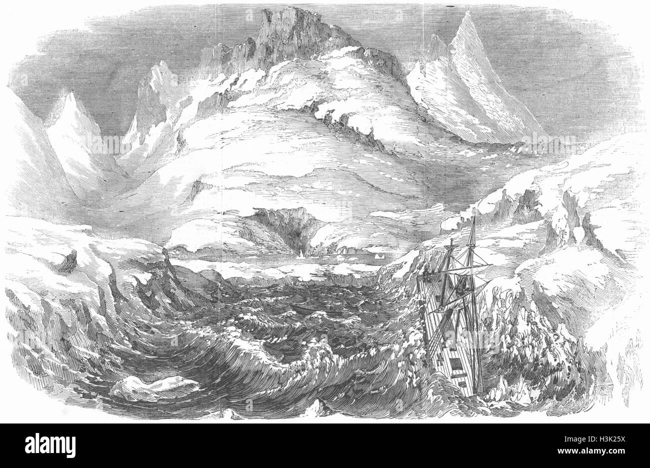 Grönland-Archuus, Schiffbruch; Silber-Blei-Erze Fracht 1856. Illustrierte London News Stockfoto