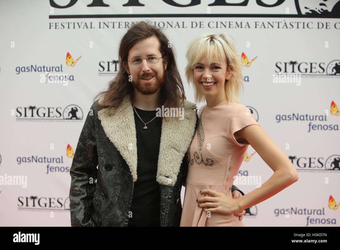 49 Festival Internacional de Cinema fantastische de Catalunya-Sitges 2016.  Photocall It Flecken Sand rot.  Colin Minihan & Brittany Allen. Stockfoto