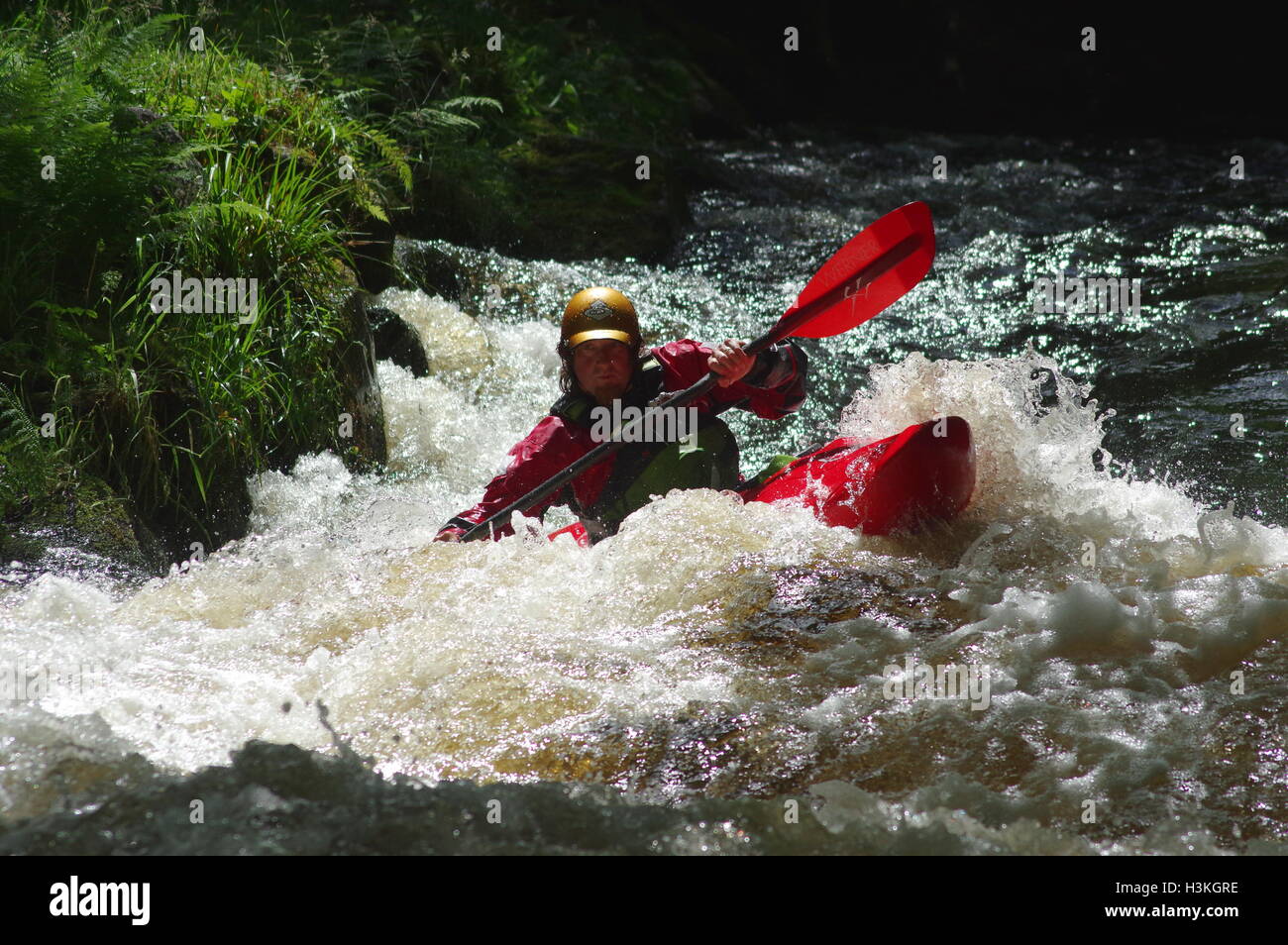 Wildwasser-playboater Stockfoto