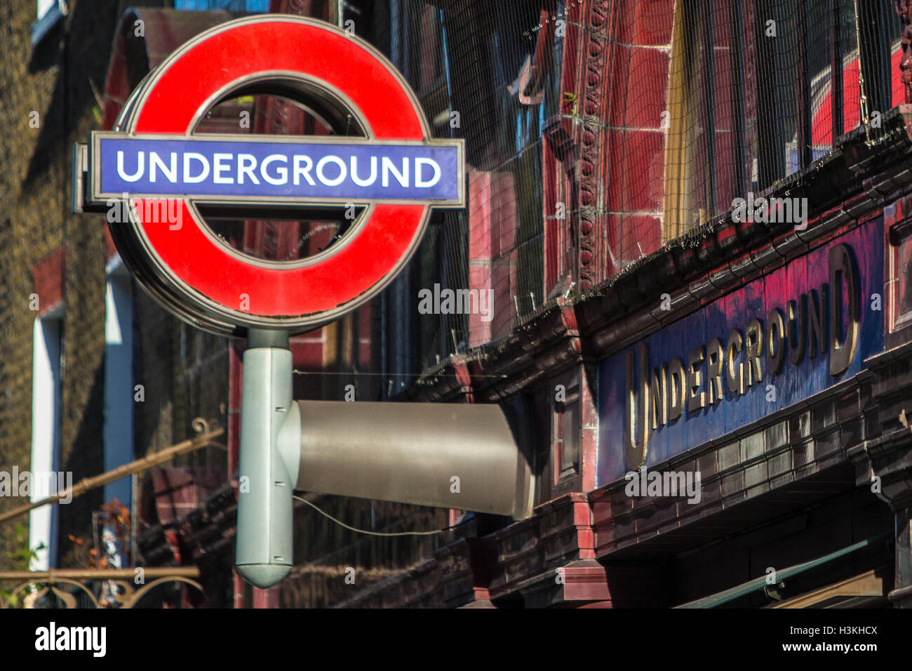 London Underground Zeichen Rondell Stockfoto