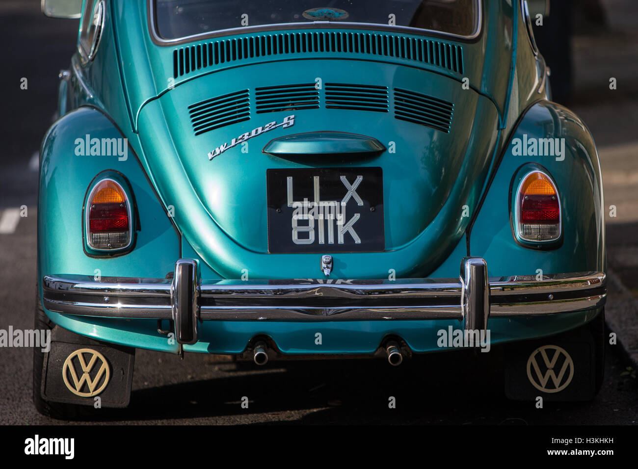 Metallischen Grün Volkswagen Käfer klassische Form Stockfoto