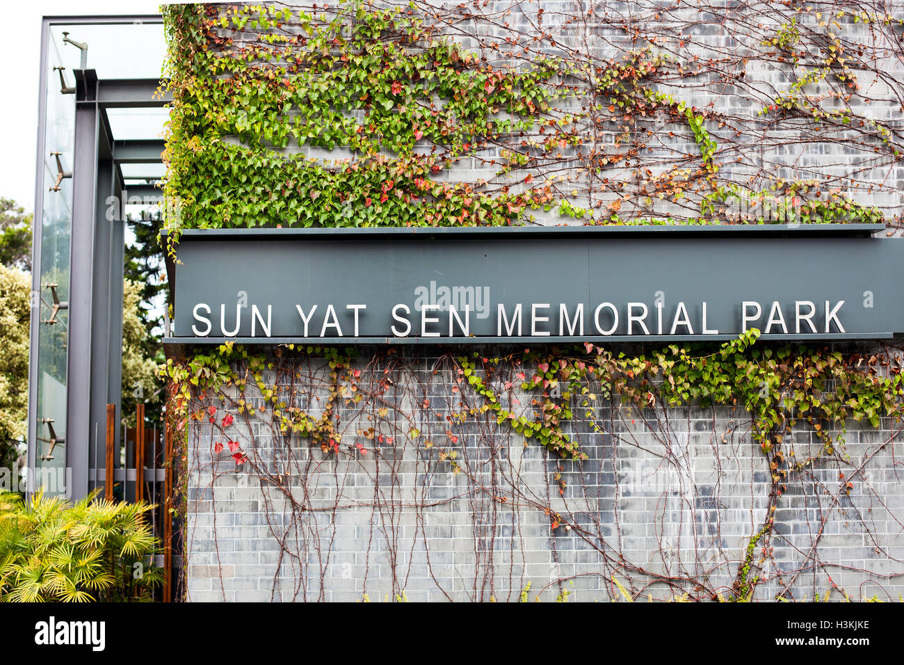 Gebäude in Hong Kong von Hong Kong Park gesehen. Stockfoto