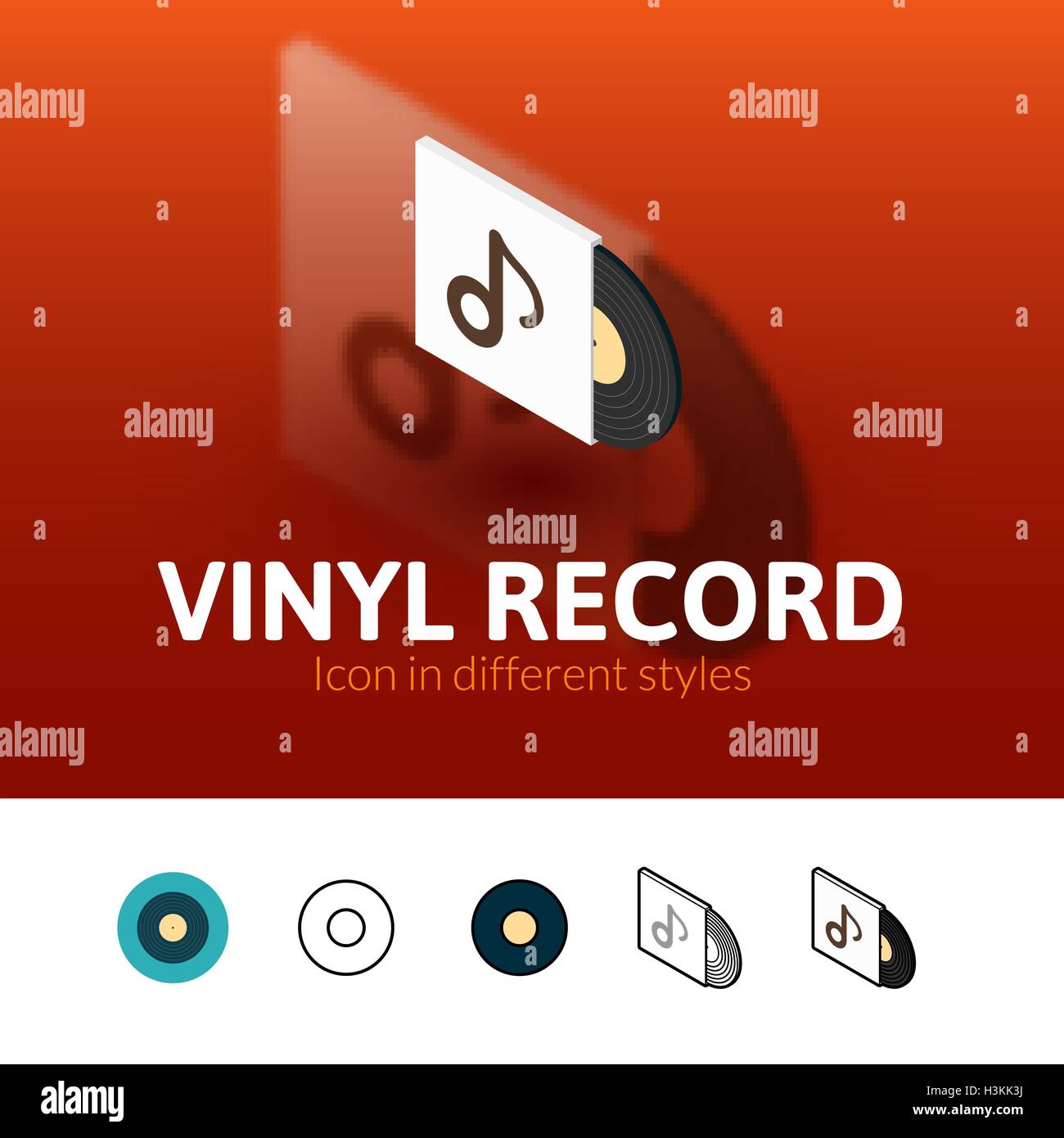 Vinyl Aufnahmesymbol im anderen Stil Stock Vektor