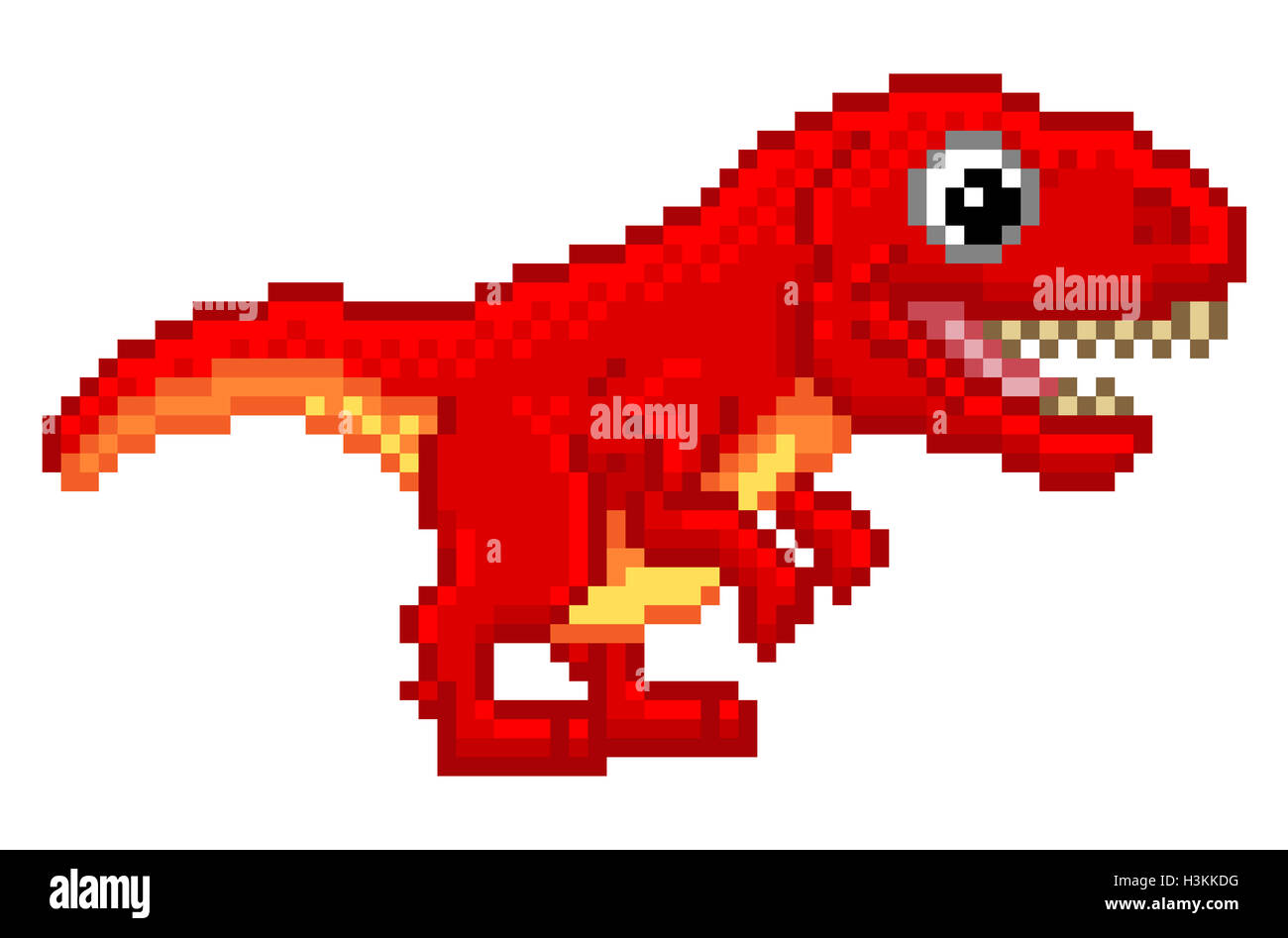Pixel-Kunst-8-Bit-Cartoon Tyrannosaurus T Rex Dinosaurier Charakter Stockfoto