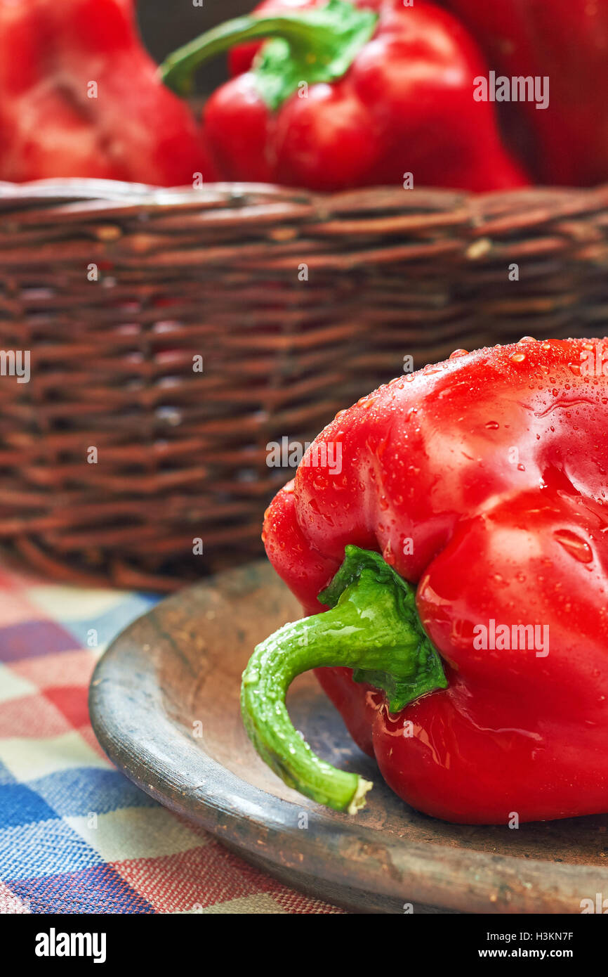 Paprika, auch bekannt als Paprika oder Pfeffer (in Grobritannien) und  Paprika (in Indien, Australien und Neuseeland Stockfotografie - Alamy