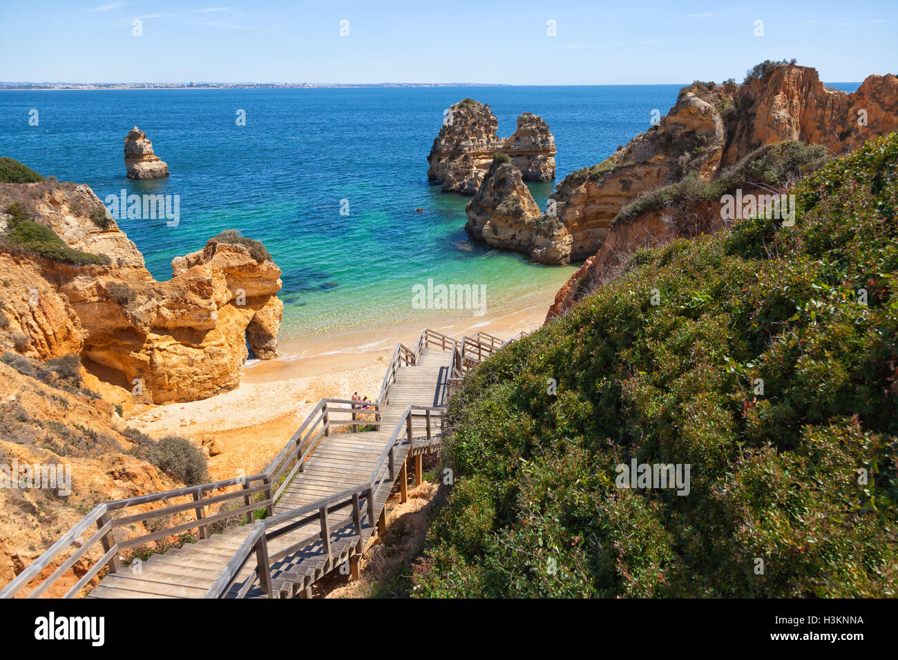 Strand Praia do Camilo, Algarve, Portugal Stockfoto