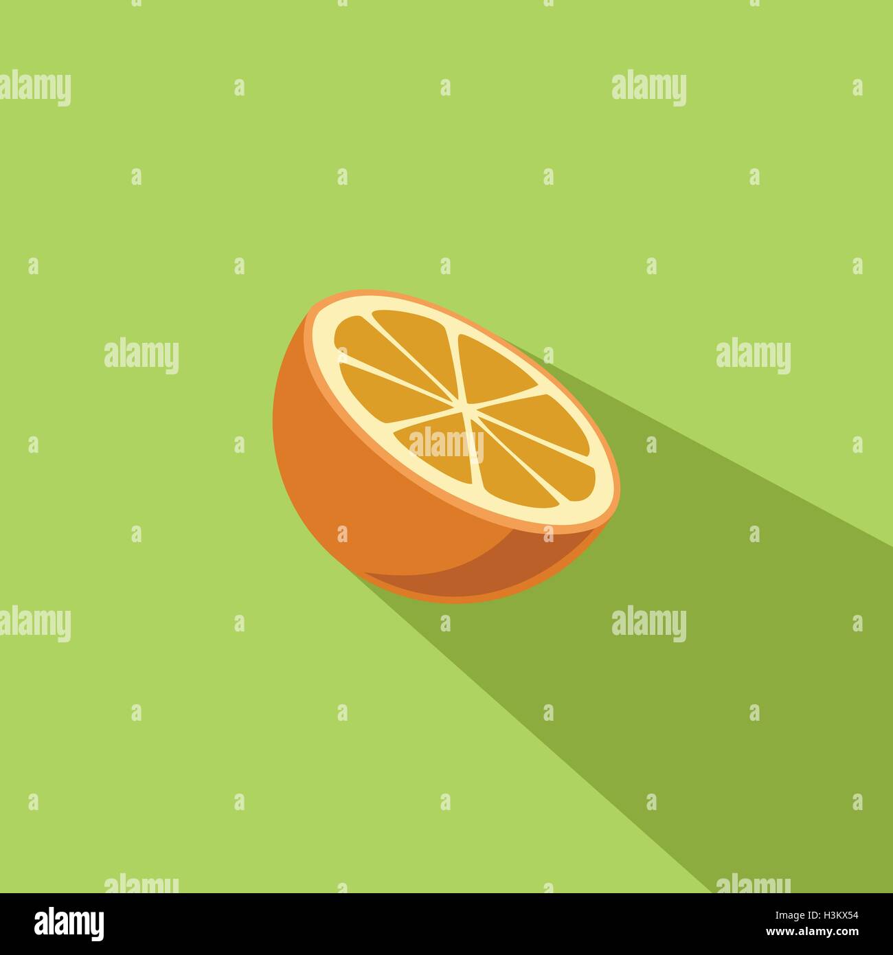 Flaches Design Vektorgrafik Orangenfrucht Stock Vektor
