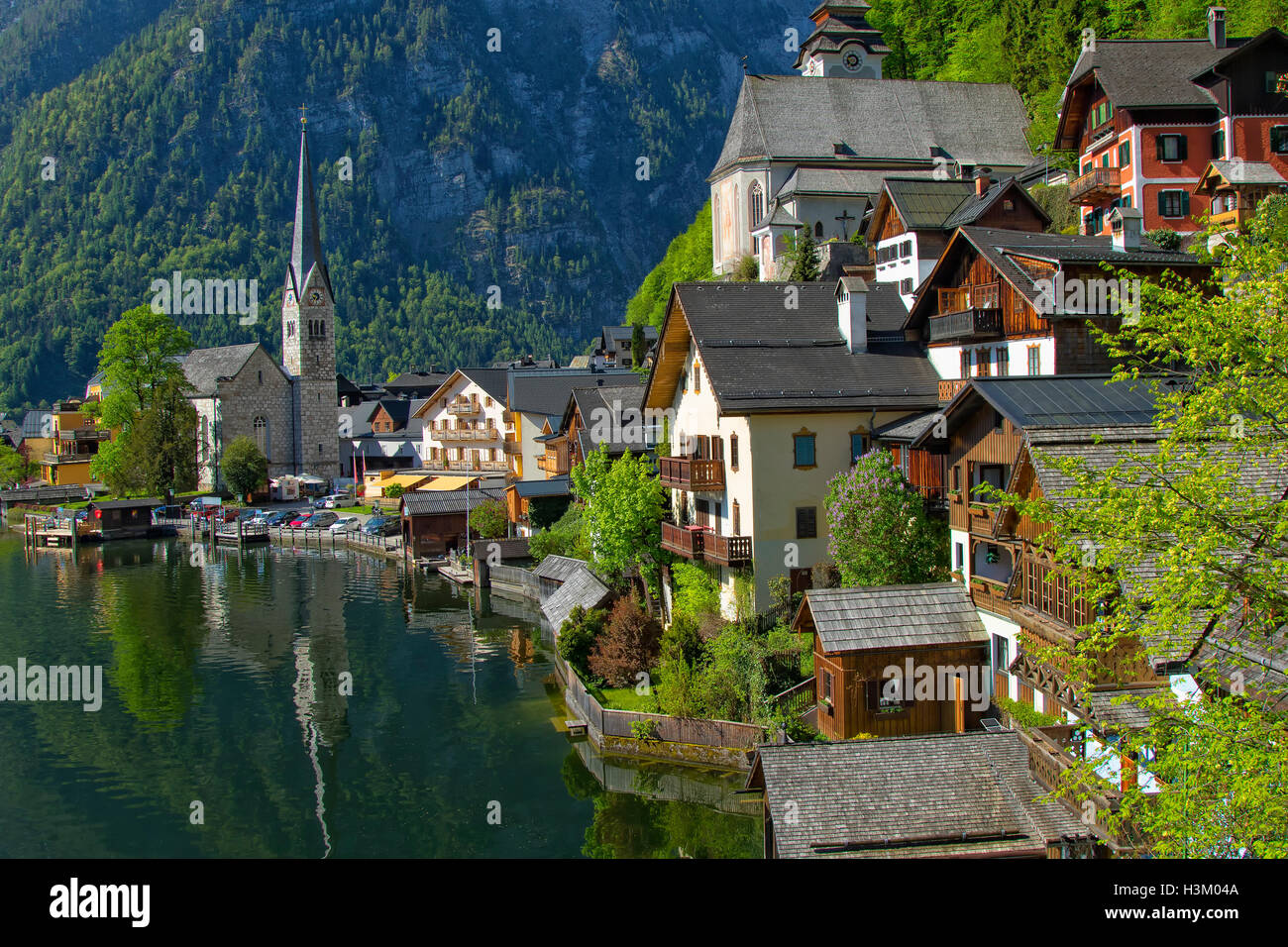 Das Dorf von Hallstatt in Österreich Stockfoto