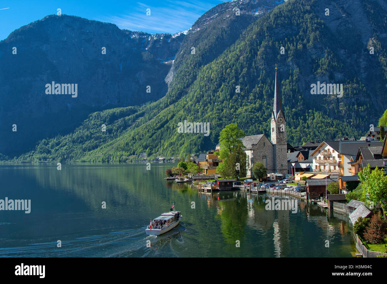 Das Dorf von Hallstatt in Österreich Stockfoto
