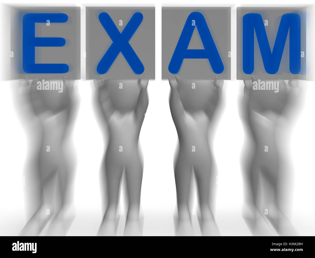 Prüfung Plakate bedeutet Extreme Fragebogen oder Prüfung Stockfoto