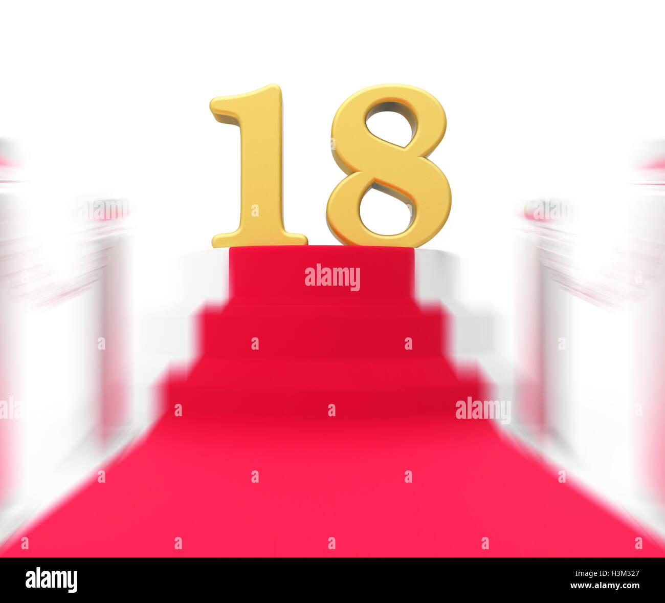 Goldene achtzehn am roten Teppich zeigt Promi achtzehnten Birt Stockfoto