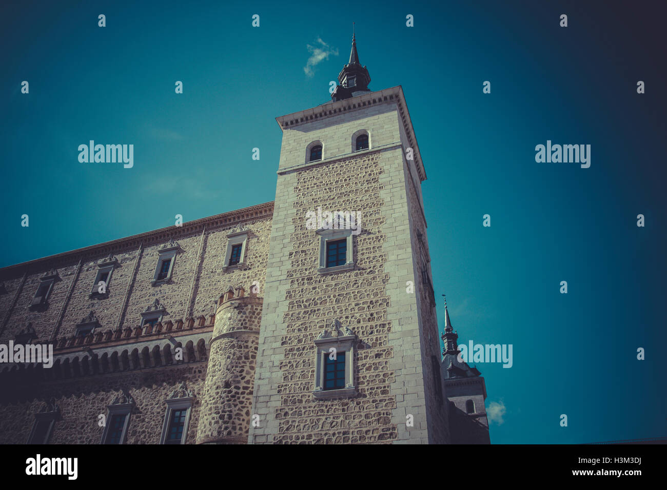 Alcazar von Toledo, militärische Festung zerstört, während die spanische Stockfoto