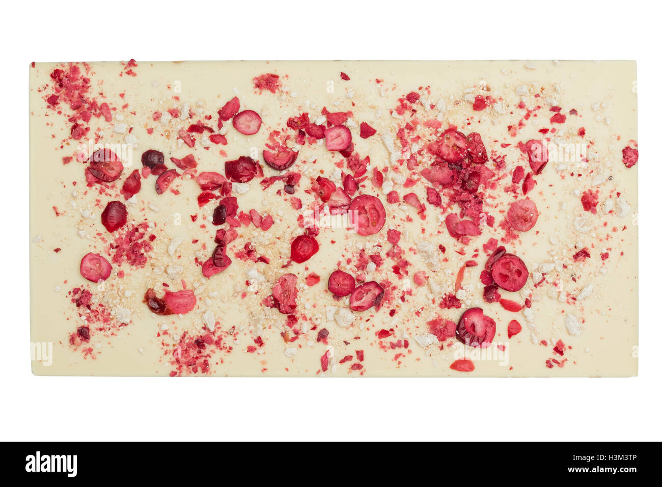 Weiße Schokolade, isoliert auf weiss mit Beeren und nougat Stockfoto