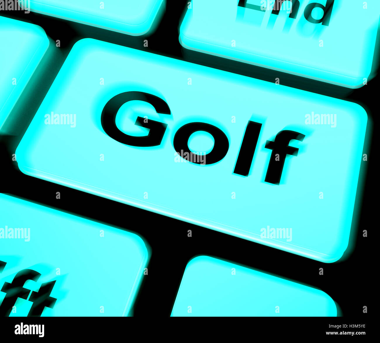 Golfclub Tastatur bedeutet Golfer oder Golfen Stockfoto