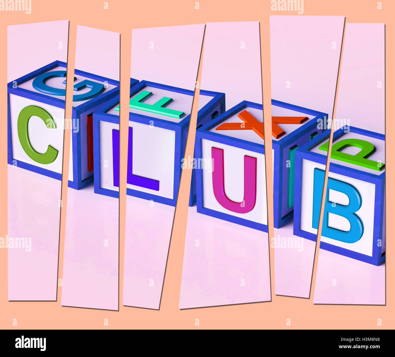 Club-Buchstaben bedeuten Mitgliedschaft Anmeldung und Abo Stockfoto