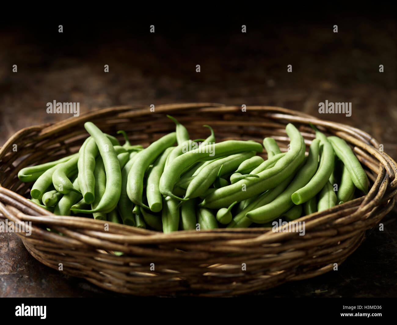 Frisches Bio-Gemüse, Boston Bohnen Stockfoto