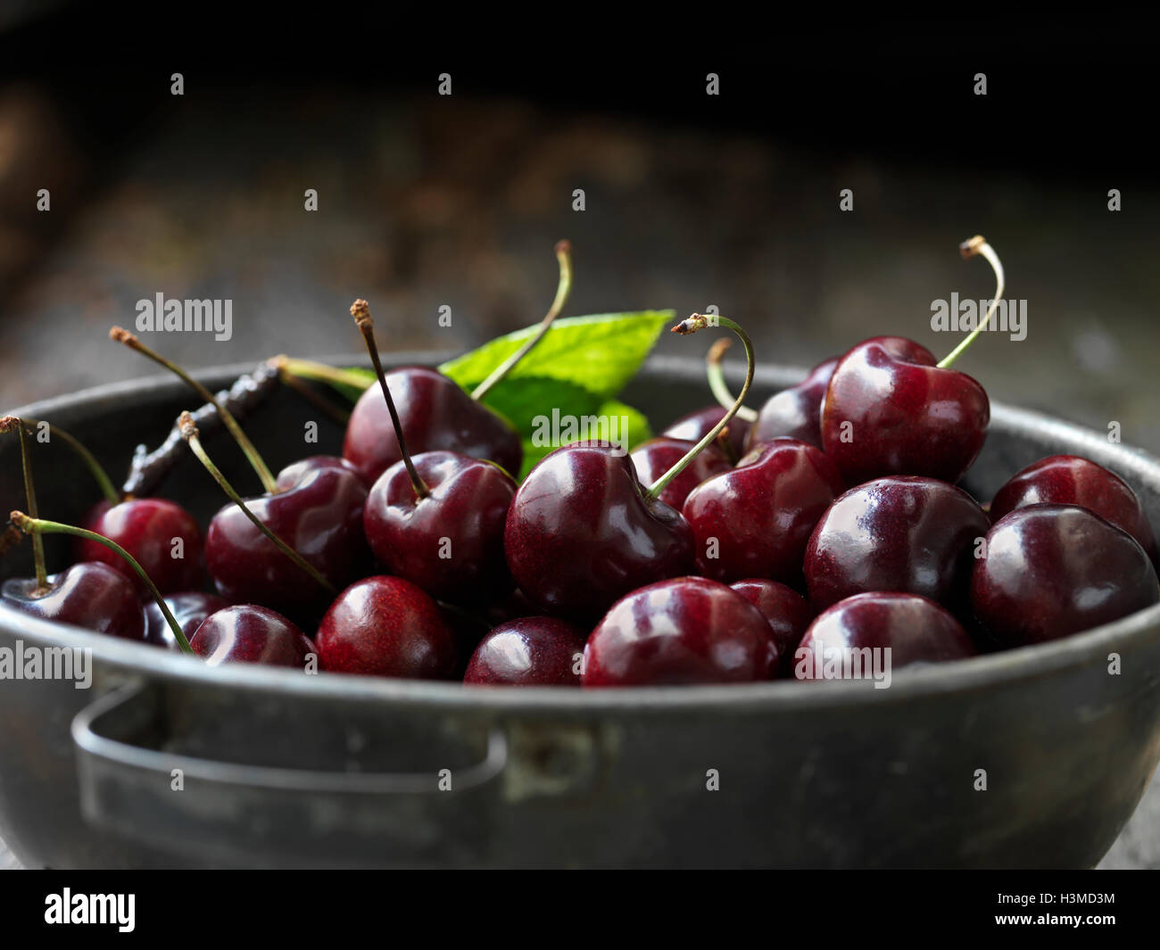 Frisches Bio-Obst, Kingsize-Kirschen Stockfoto