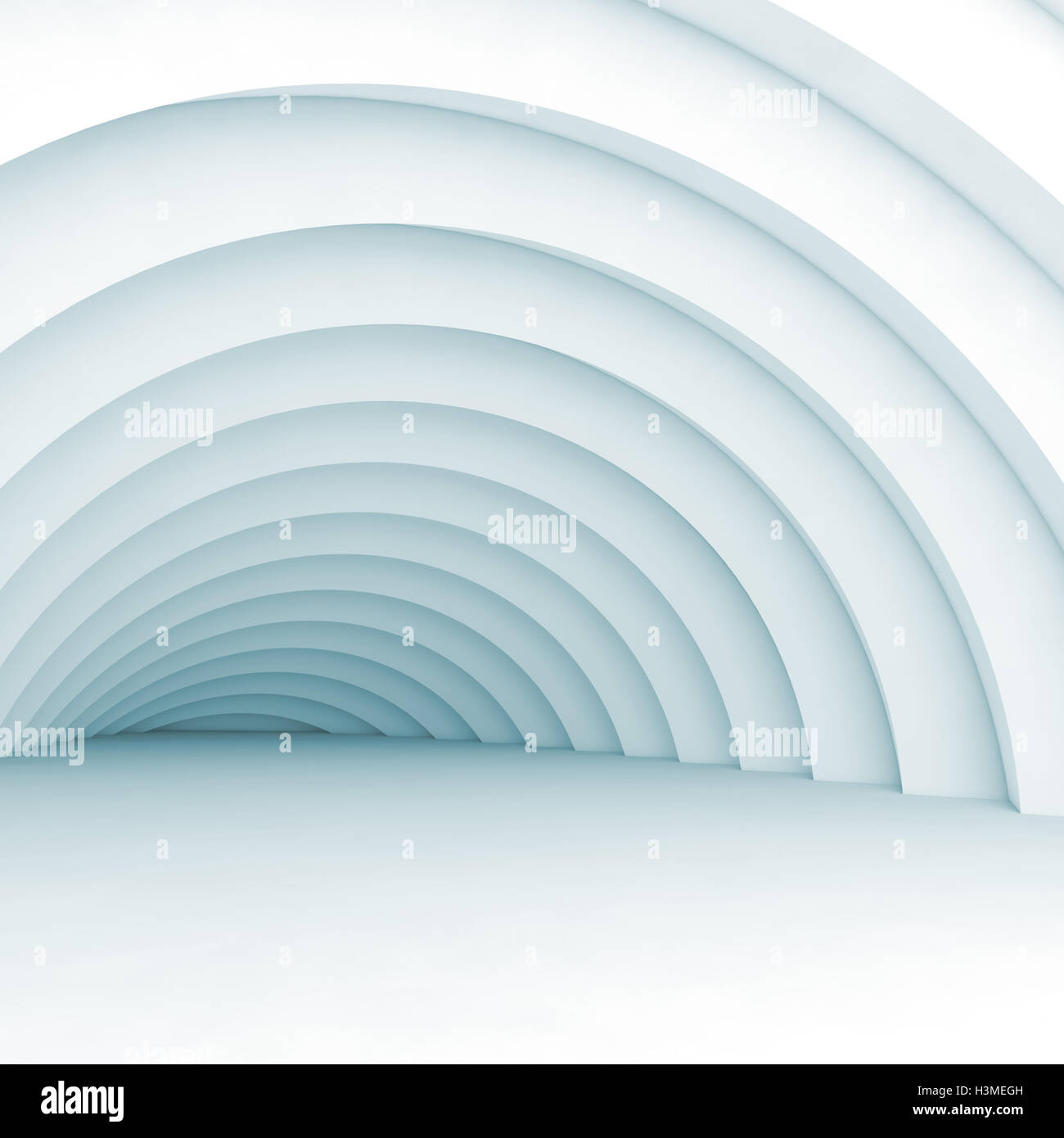 Quadratische abstrakte geometrische digitale Hintergrund mit Vortex Tunnel, 3d illustration Stockfoto