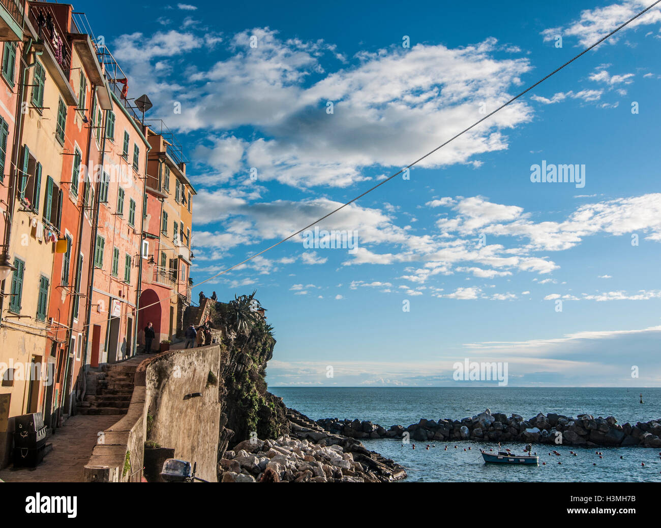 Ein Blick auf Manarola an 5 Terre, Ligurien, Italien. Stockfoto