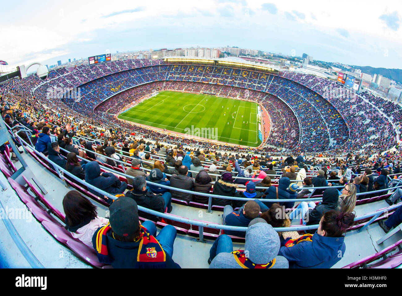 BARCELONA - FEB 21: Einen allgemeinen Überblick über das Camp Nou Stadion. Stockfoto