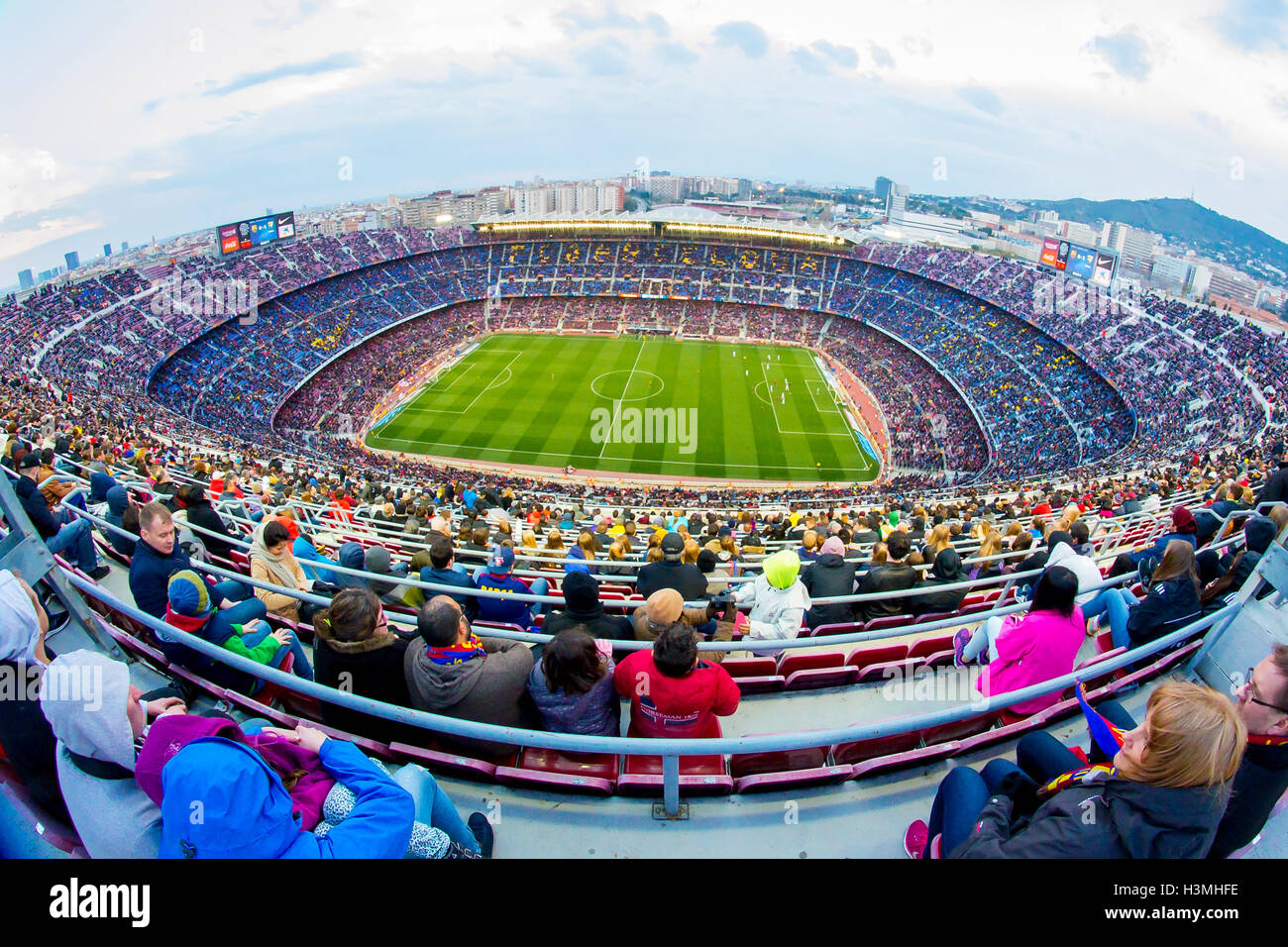 BARCELONA - FEB 21: Einen allgemeinen Überblick über das Camp Nou Stadion. Stockfoto