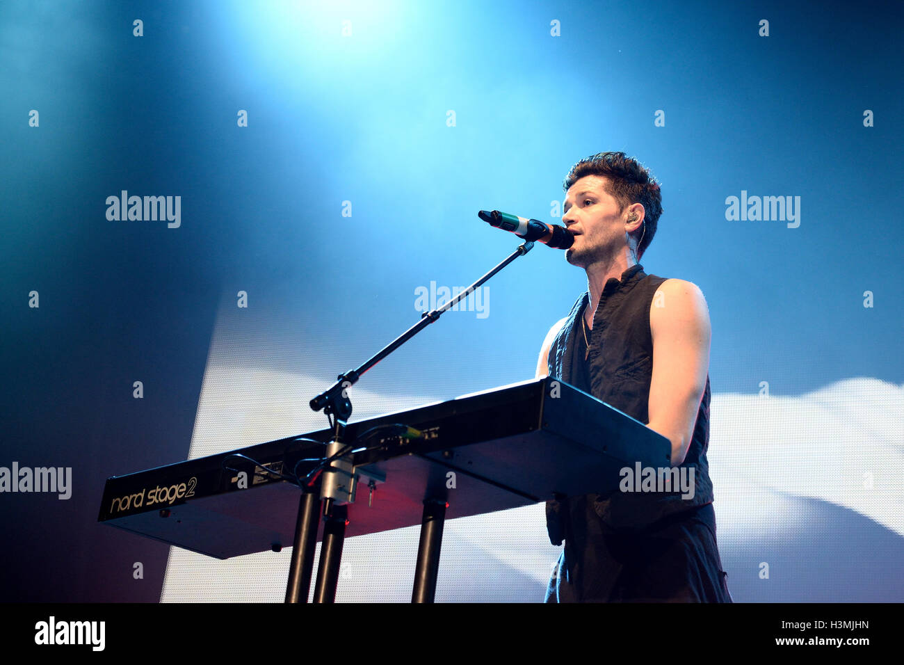 BARCELONA - 30 MAR: The Script (Band) führt auf St. Jordi Club-Bühne am 30. März 2015 in Barcelona, Spanien. Stockfoto