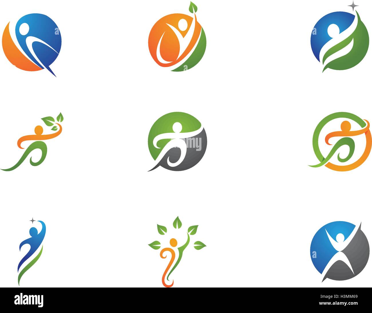 Lustige Menschen gesundes Leben Symbol Logo Vorlage Stock Vektor