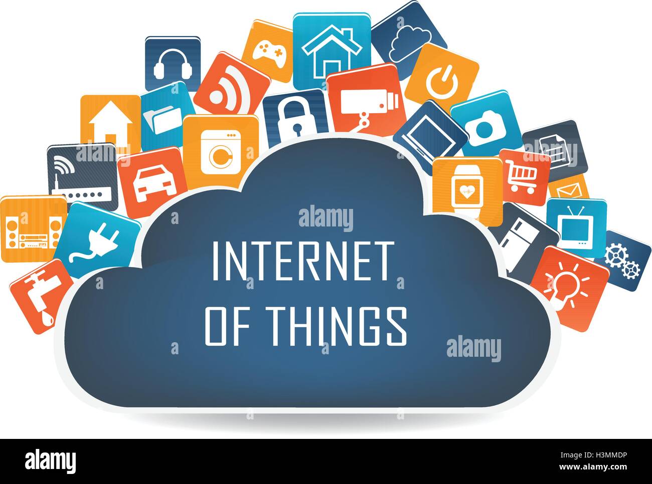Internet der Dinge-Konzept und Cloud computing Technologie Smart Home Technologie Internet-Networking-Konzept. Internet der Dinge Stock Vektor