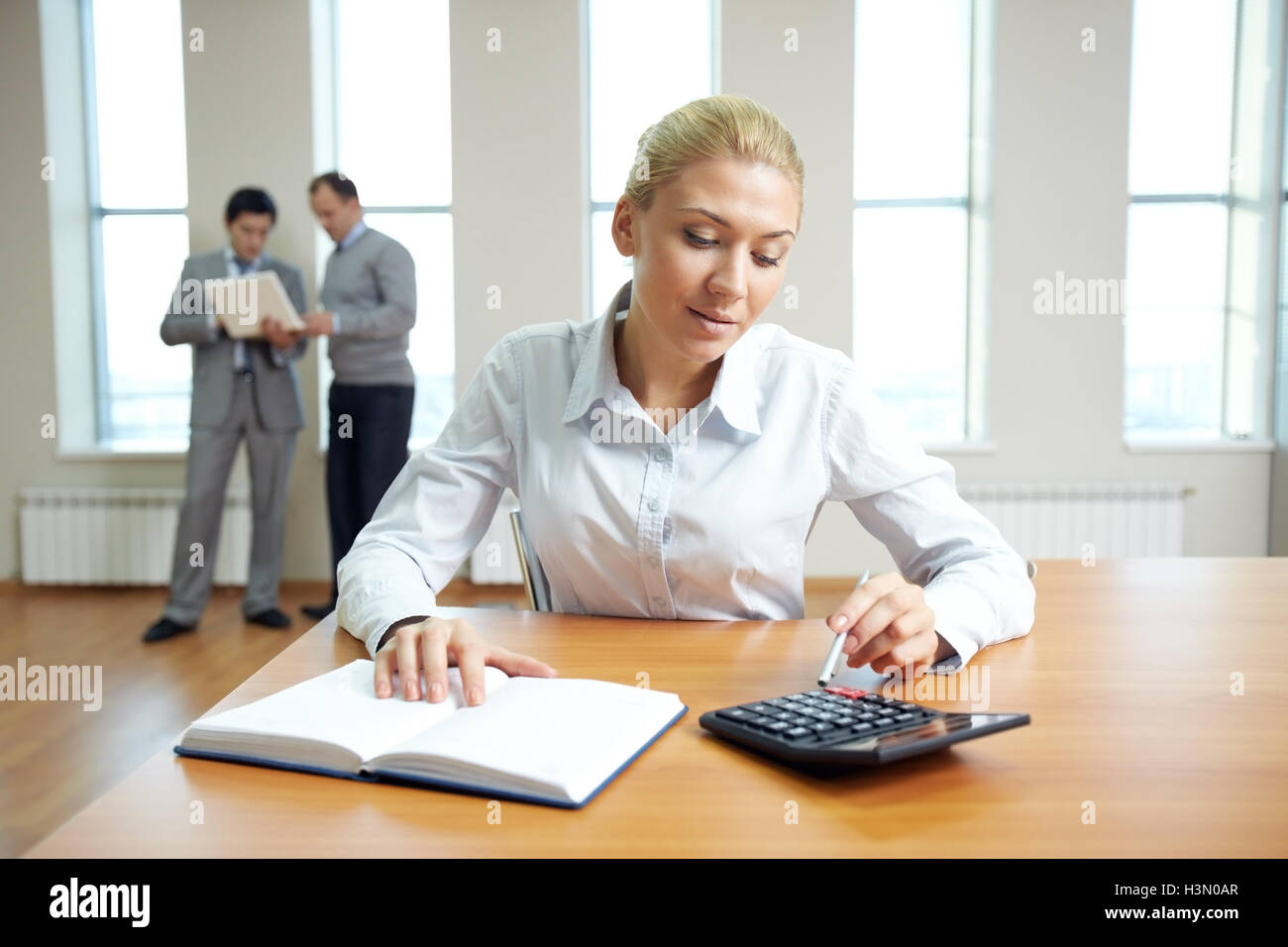 Finanzberater bei der Arbeit Stockfoto