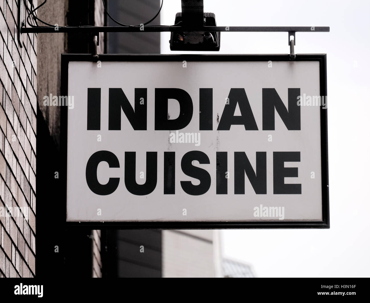 Indisches Restaurant-Zeichen Stockfoto