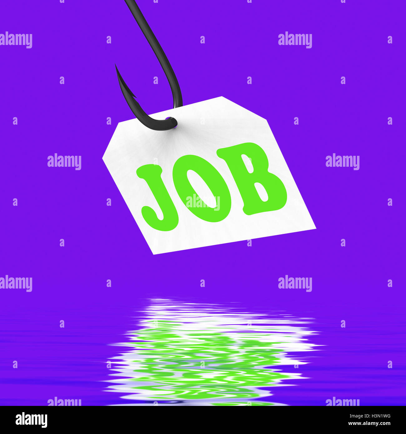Job auf Haken zeigt berufliche Beschäftigung oder Tätigkeit Stockfoto