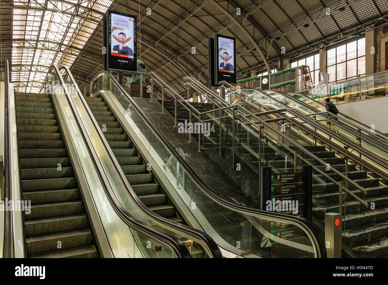 Innenansicht des Abando Indalecio Prieto, Bahnhof, Bilbao, Baskenland, Spanien, Europa, Stockfoto