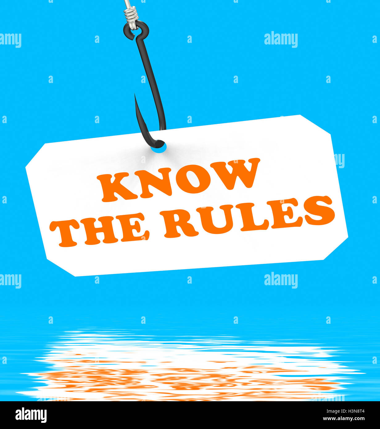 Kennen Sie die Regeln auf Haken zeigt Politik Protokoll oder Gesetz Regelungs Stockfoto