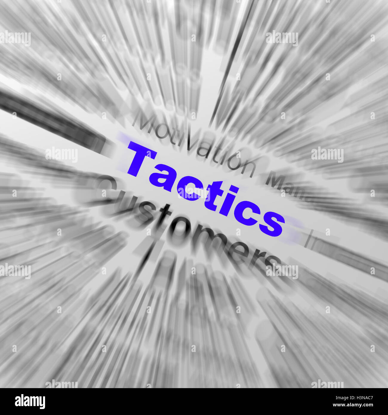 Taktik Kugel Definition anzeigen-Management-Plan oder Strategie Stockfoto