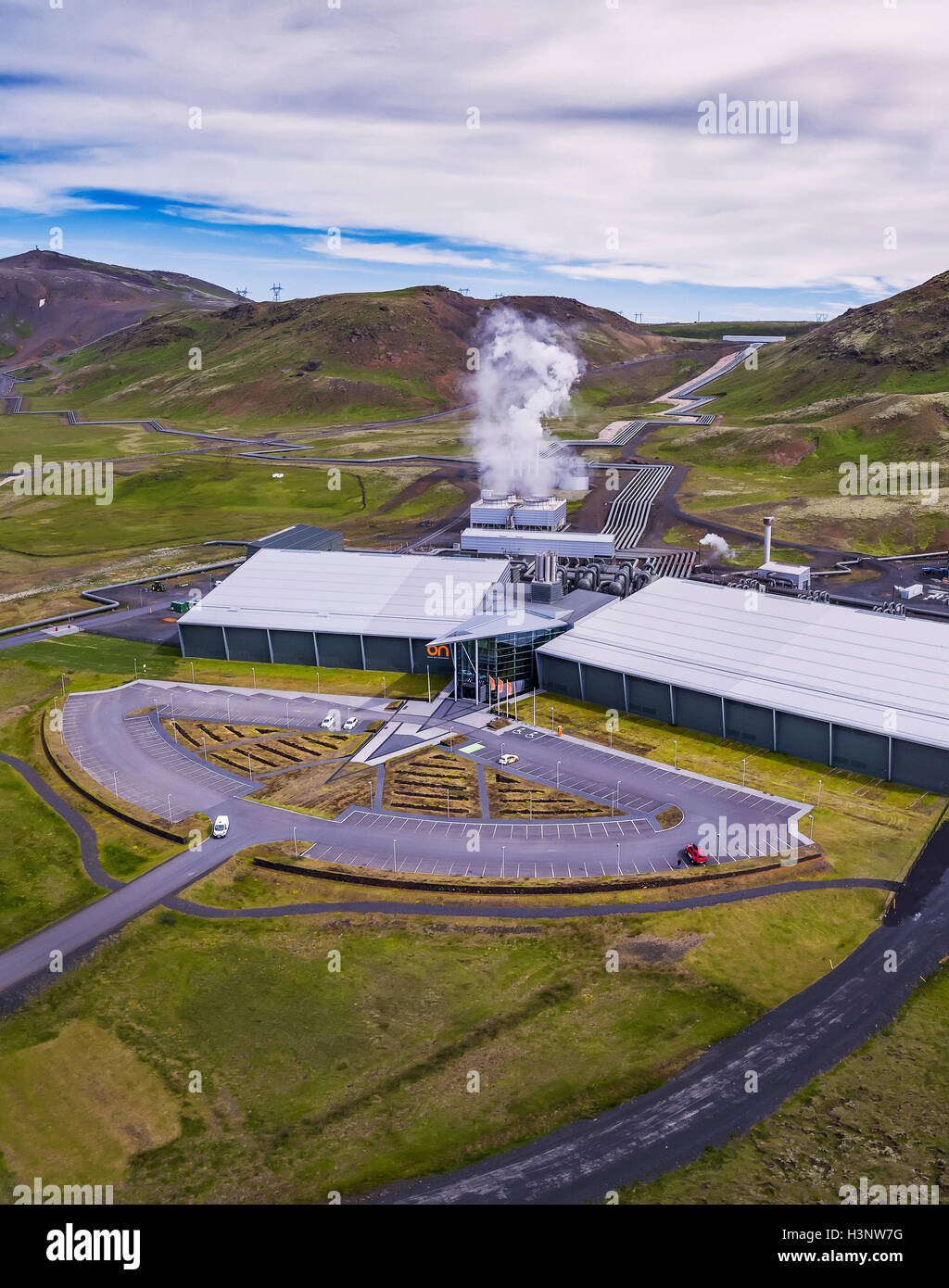 Hellisheidi geothermischen Kraftwerk, Island Stockfoto