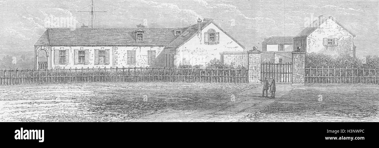 ST HELENA Longwood House-von Napoleon ich 1873. Die Grafik Stockfoto