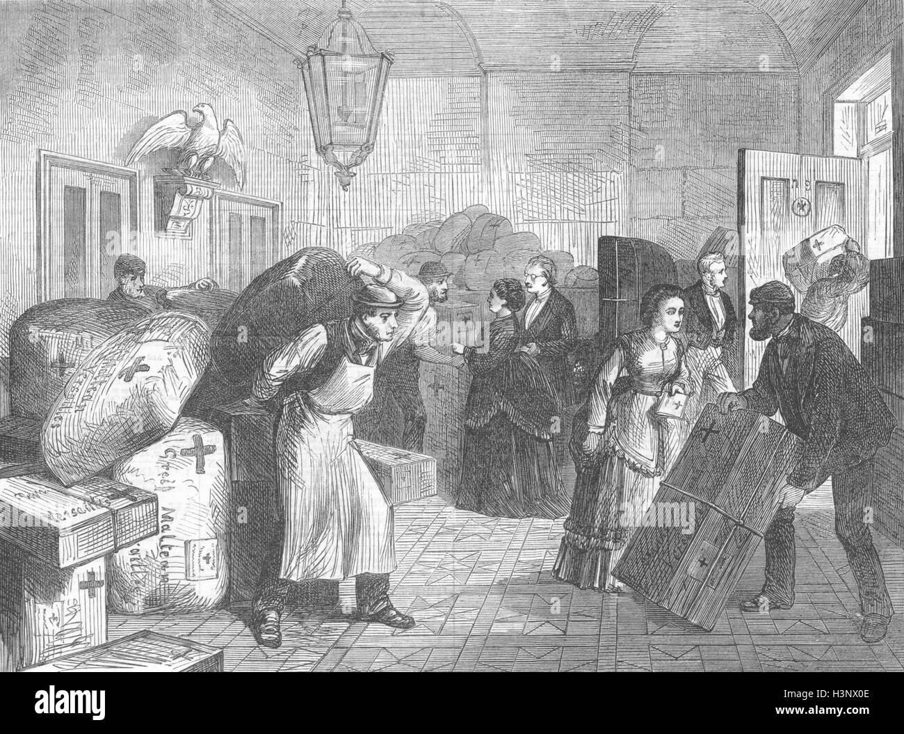 PARIS Parzellen preußischen Botschaft Deutsch 1871 verwundet. Illustrierte London News Stockfoto
