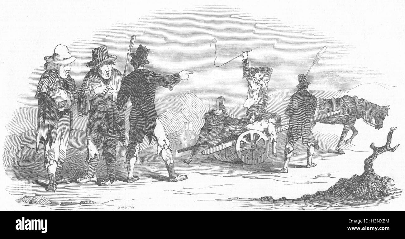 Irland Hungersnot in-Beerdigung, Skibbereen 1847. Illustrierte London News Stockfoto