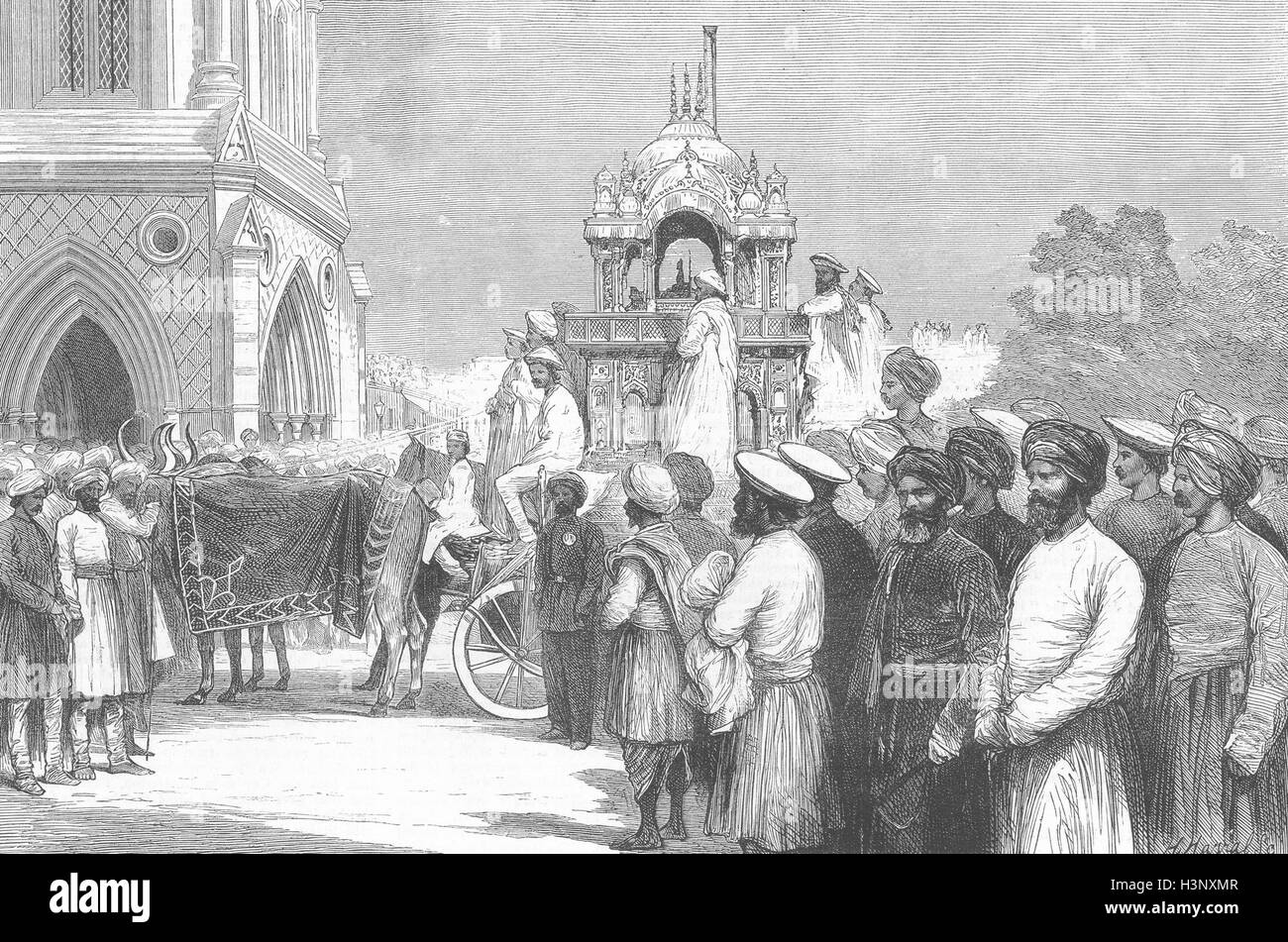 Indien Sarogi golden Idol Auto 1877. Die Grafik Stockfoto