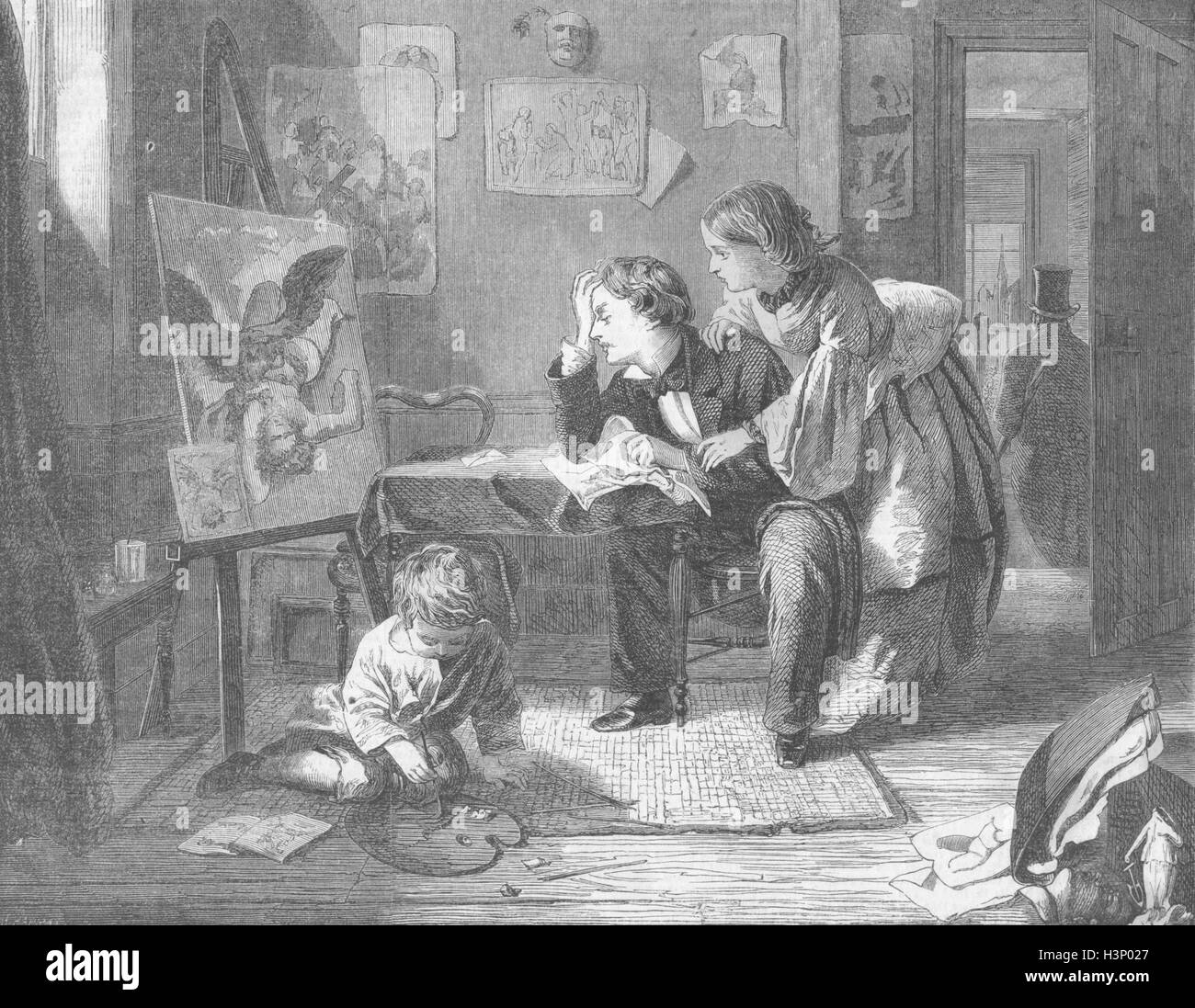 Familie die Meinung der Presse 1859. Illustriert von Zeiten Stockfoto