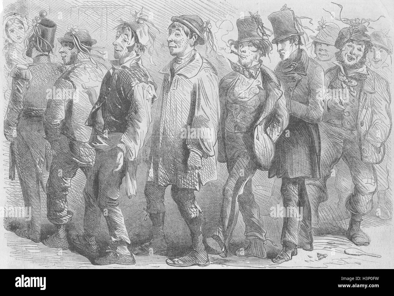 MILITARIA englische Rekruten 1856. Illustriert von Zeiten Stockfoto
