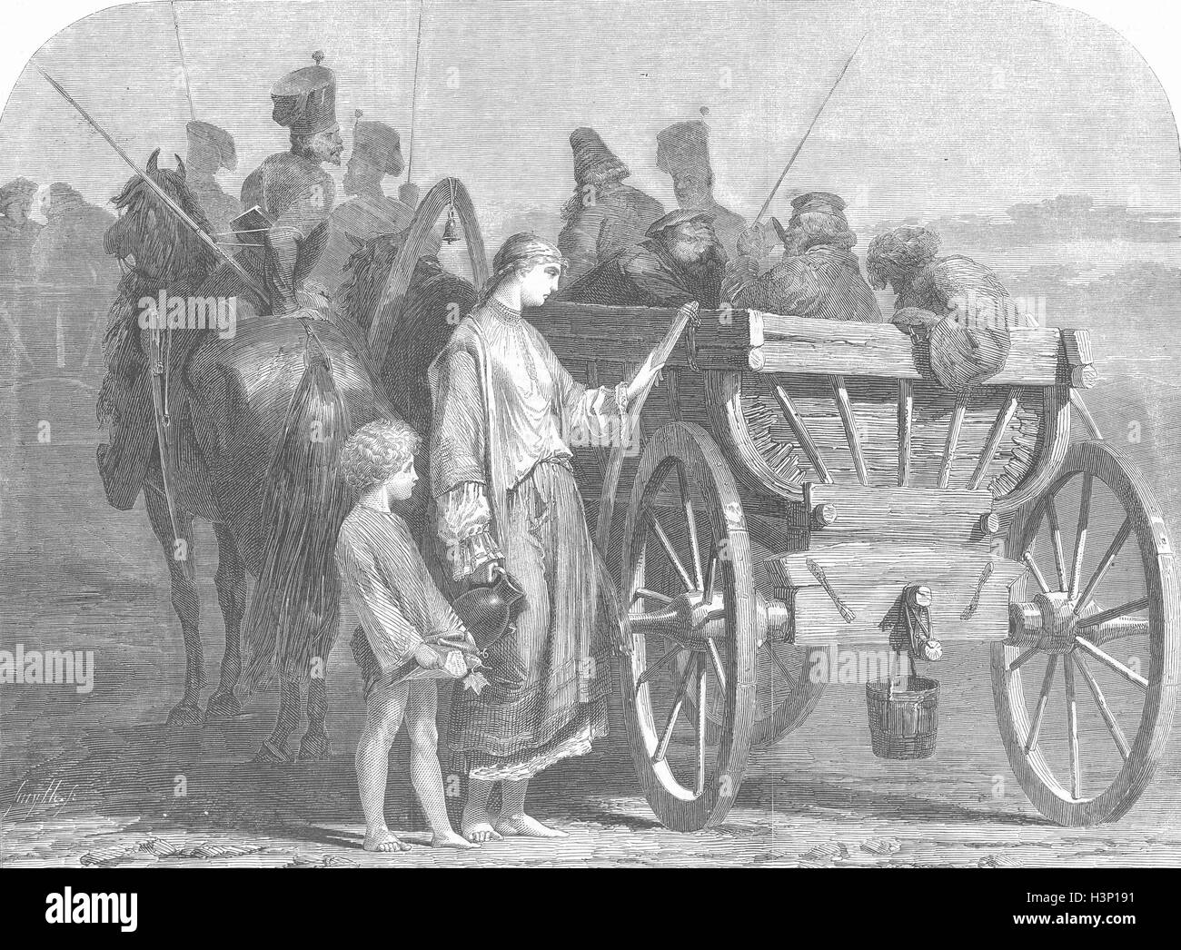 Russland russische Kriegsgefangene nach Sibirien 1854 gehen. Illustrierte London News Stockfoto