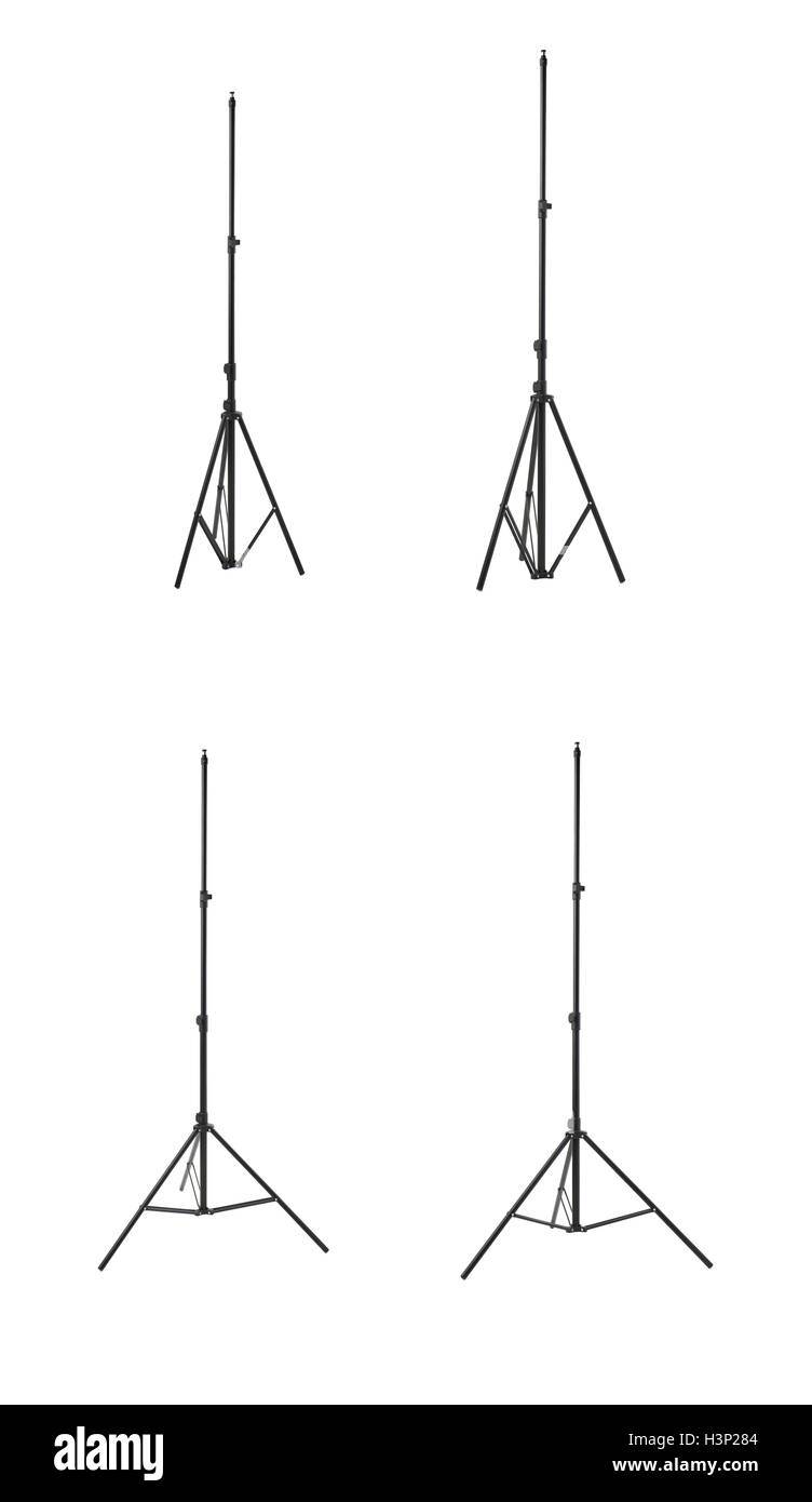 Satz von Studio Flash-stehen über isolierte weißen Hintergrund Stockfoto
