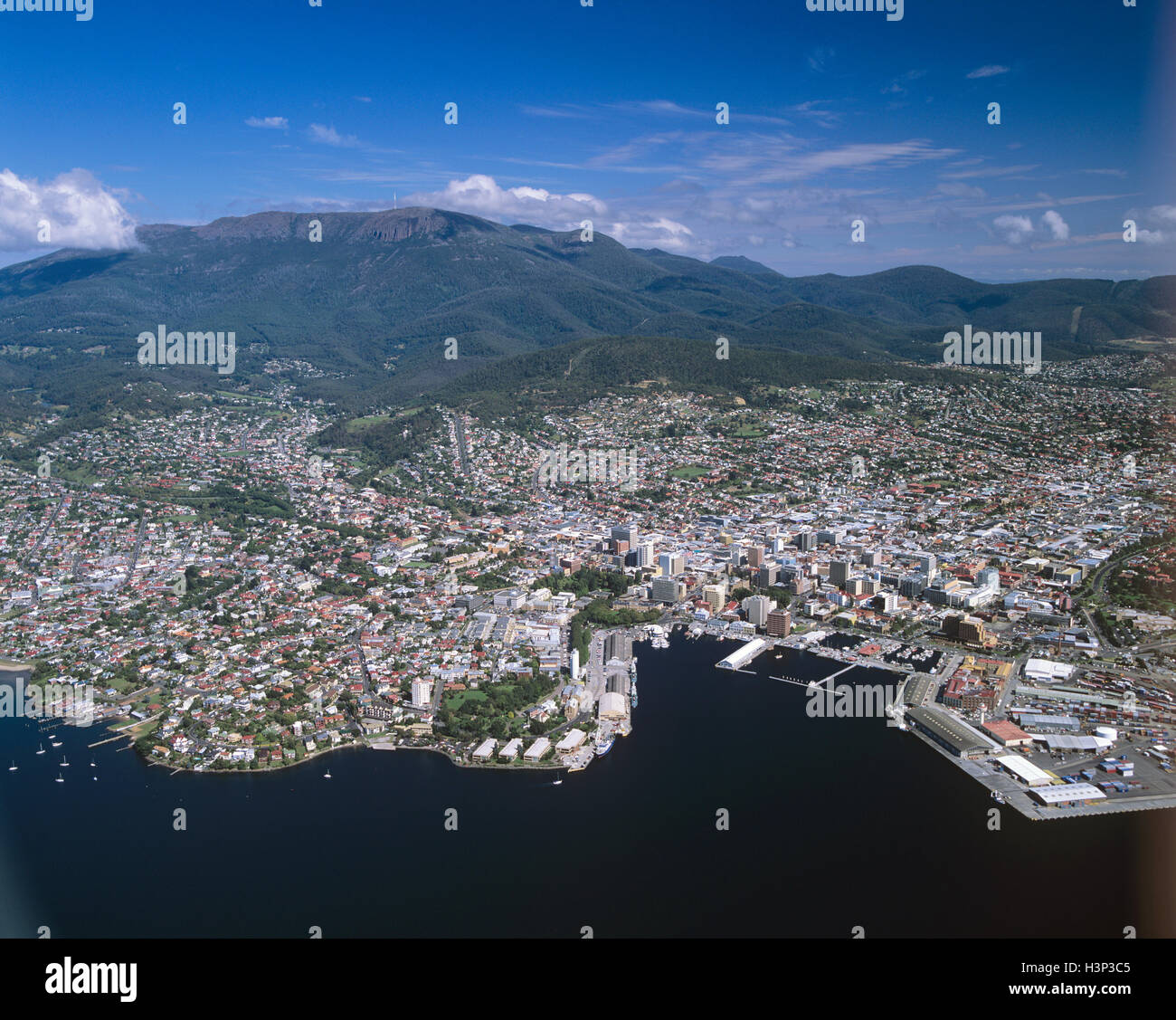 Luftaufnahmen von Hobart Stockfoto